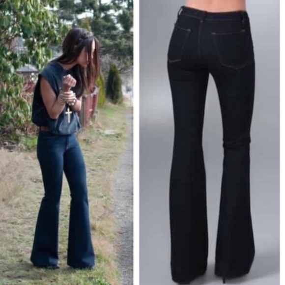 J Brand The Doll High Waisted Flare Bell Bottom Dark Wash Denim Jeans Women’s 28 - Picture 4 of 16